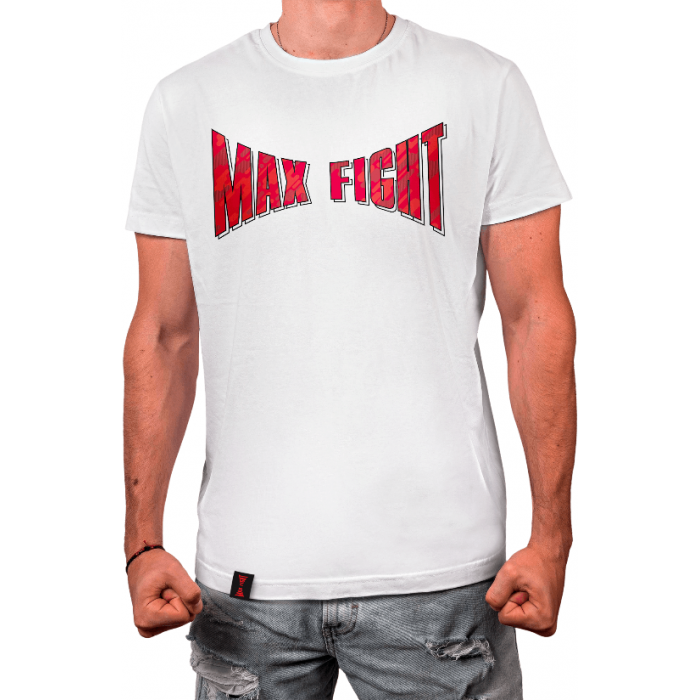 Max Fight - Бяла Тениска - Лого Камуфлаж ​
